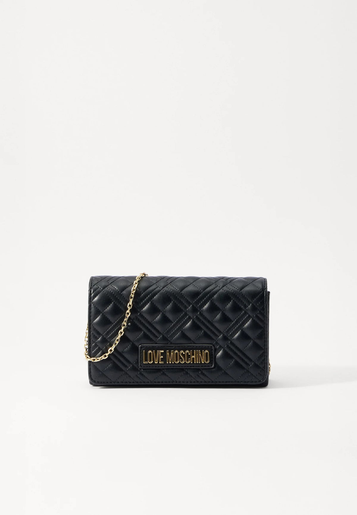 BORSA MOSCHINO-QUILTED PU NERO