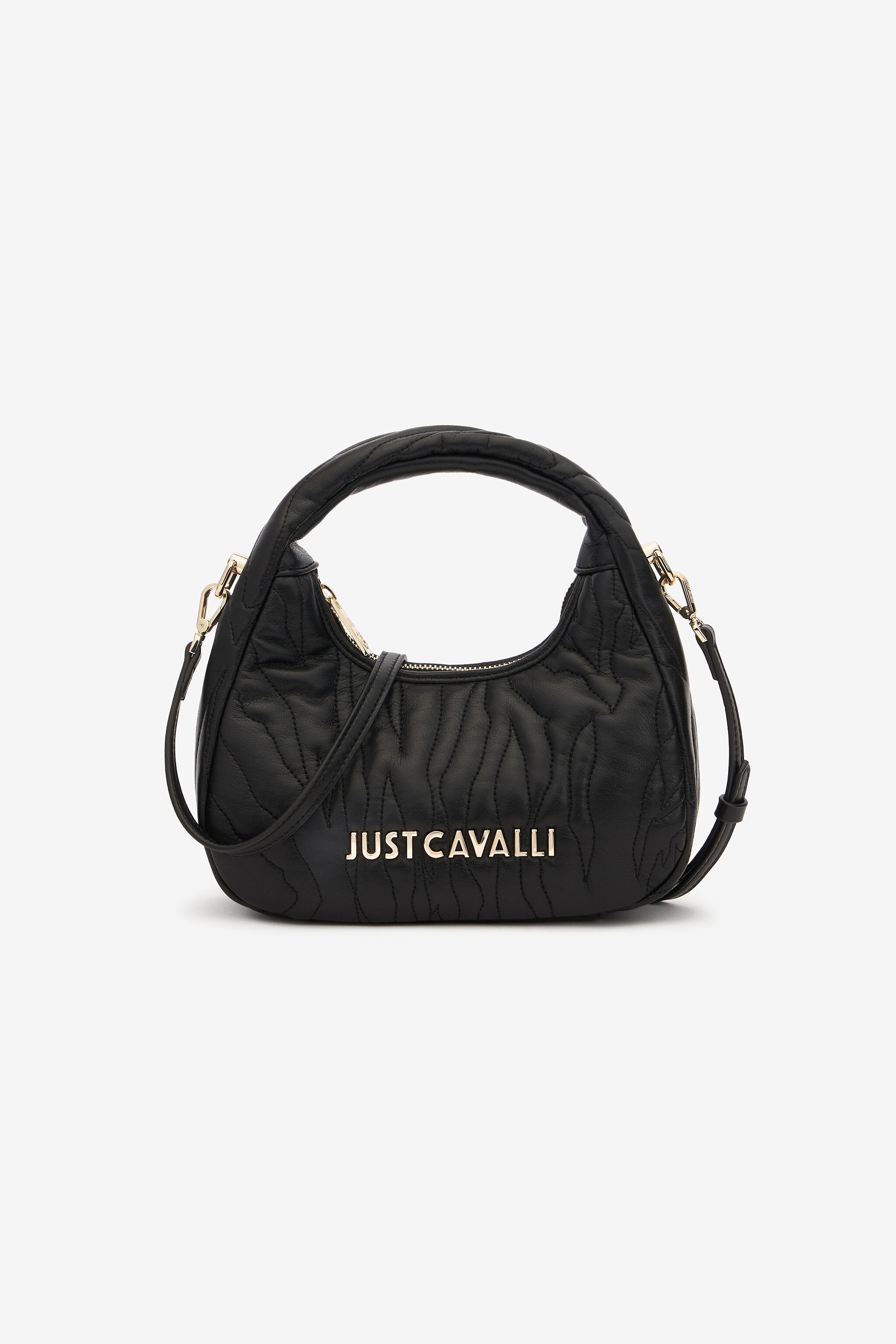 Quilted Hobo Bag with Logo