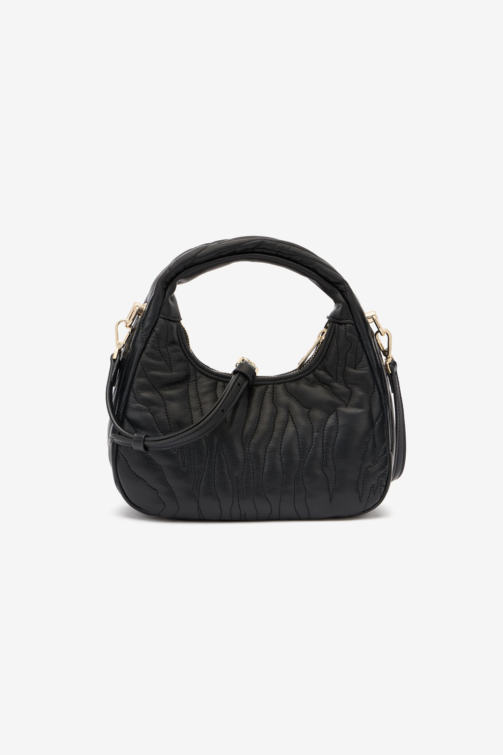 Quilted Hobo Bag with Logo
