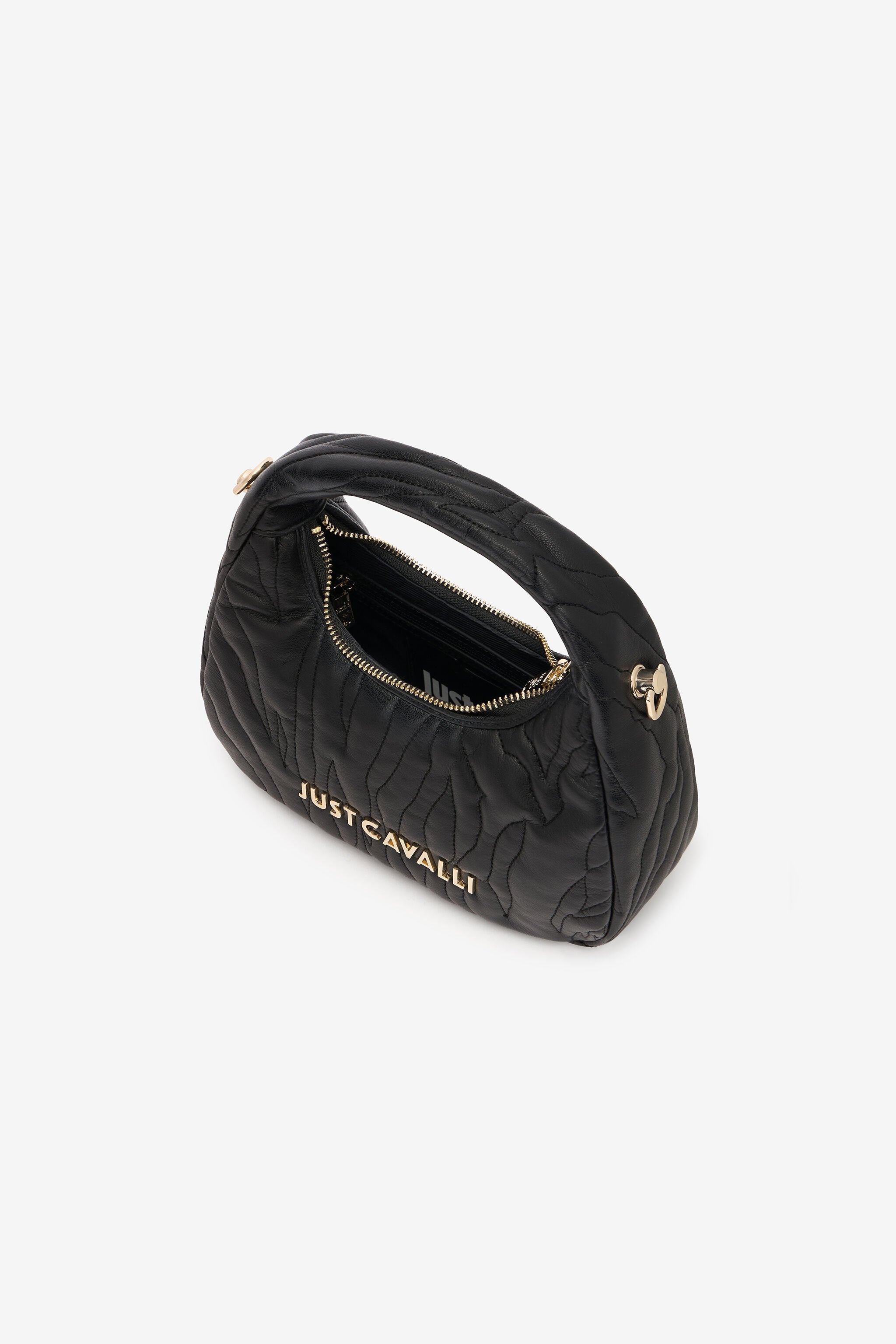 Quilted Hobo Bag with Logo