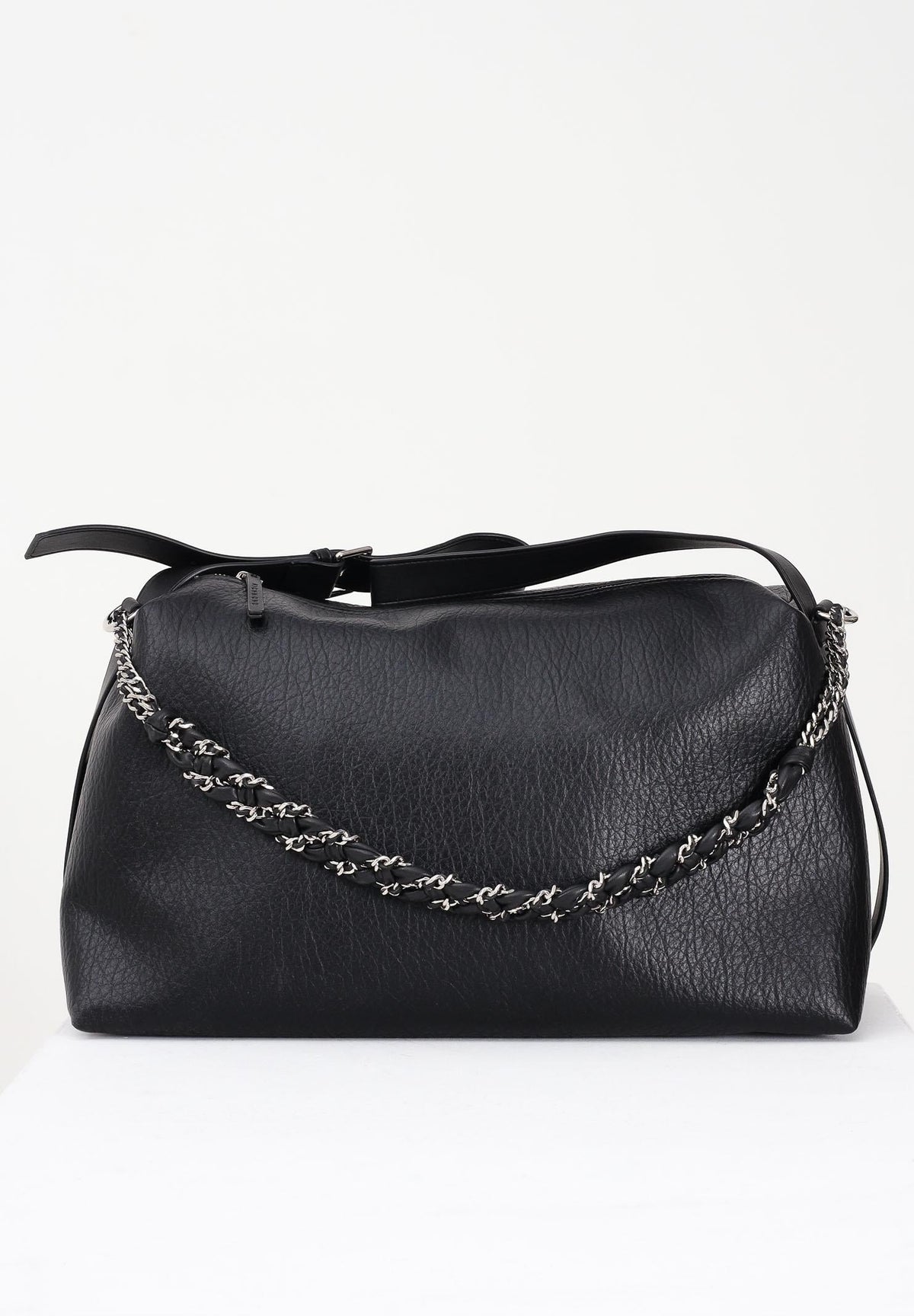 Shopper nera da donna con logo