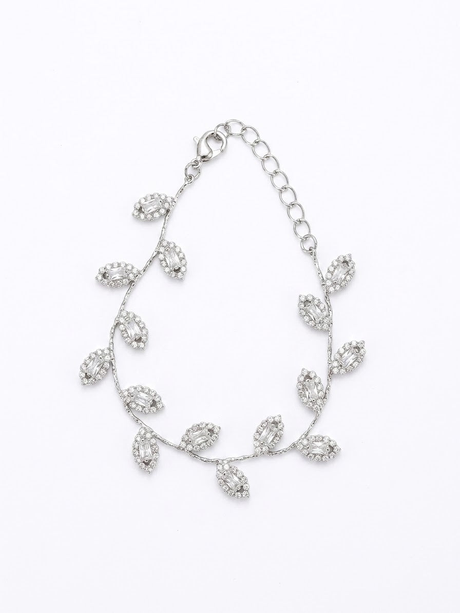 BRACCIALE FOGLIA STRASS