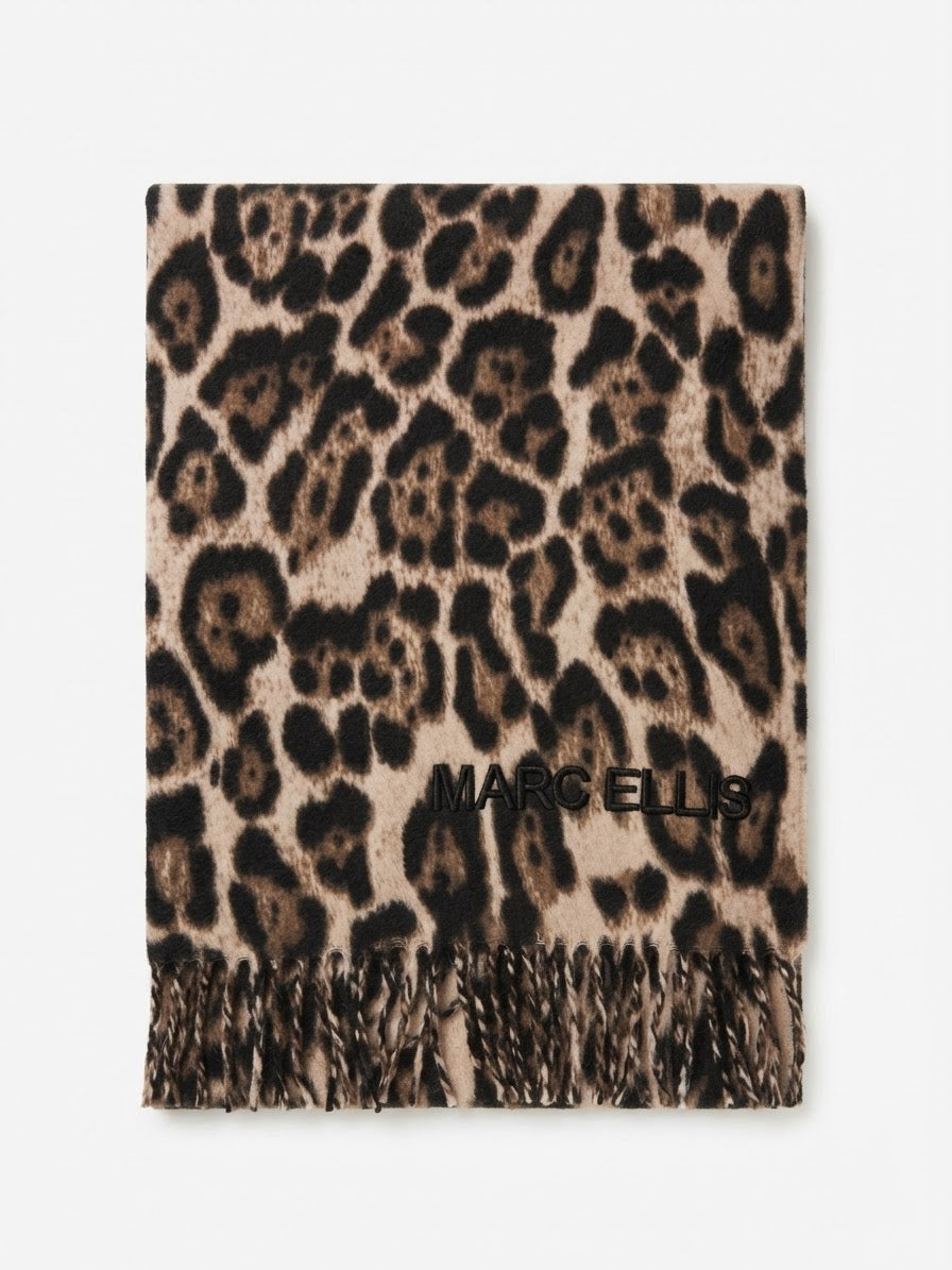 MARC ELLIS SCIARPA ANIMALIER FRANGE