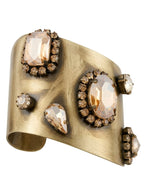 Braccialetti ottone ondulato largo con svarowski