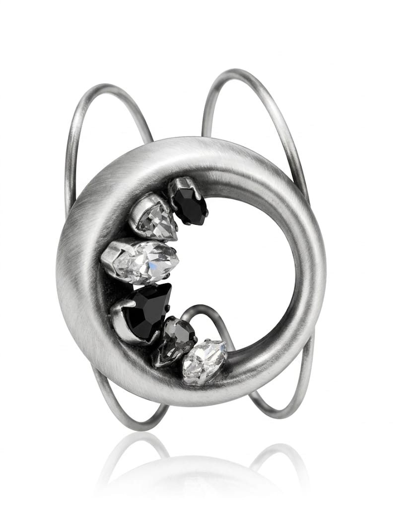 Bracciale ottone satinato con svarowski