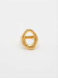 Anello acciaio gold con forma tonda