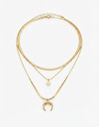 Collana doppio filo con stella e luna