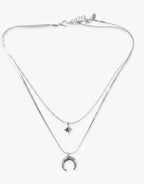 Collana doppio filo con stella e luna