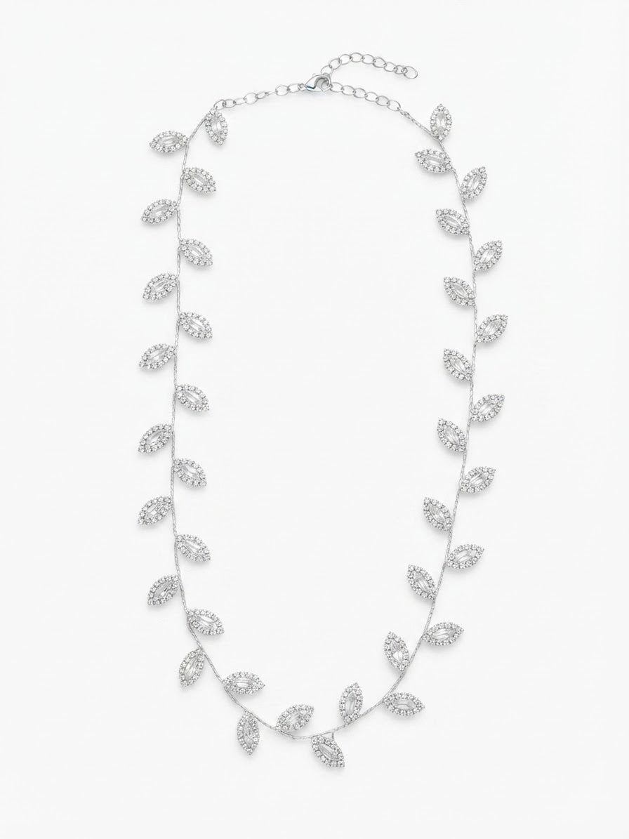 Collana foglie di strass