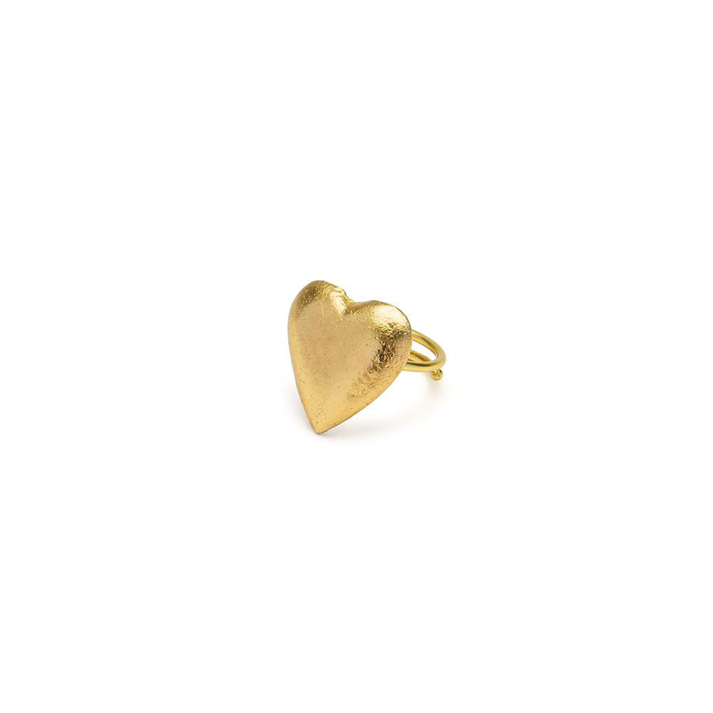 Anello cuore bombato
