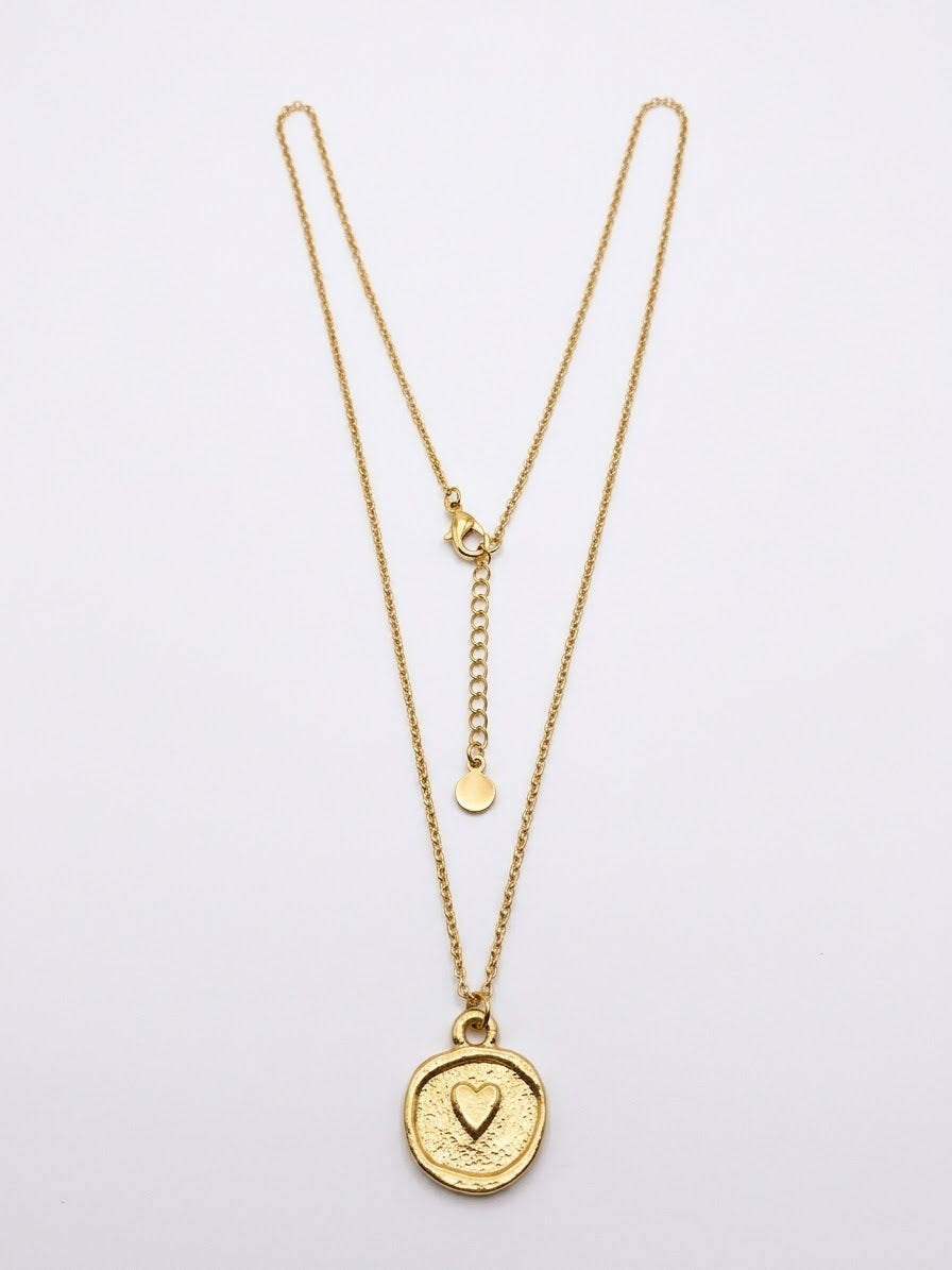Collana con pendente moneta cuore vestoapazzo