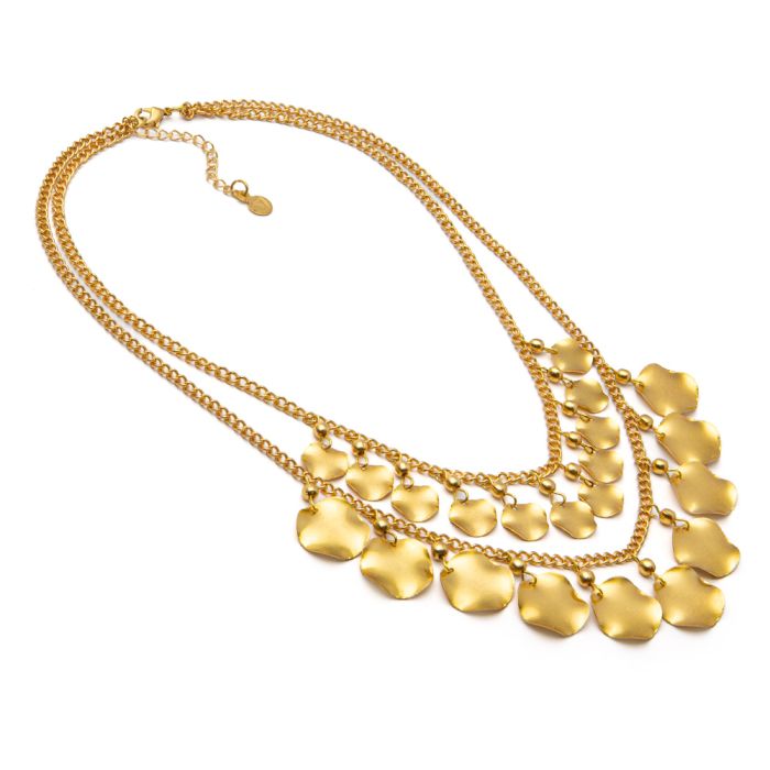 COLLANA 2 CATENE MONETE ONDULATE VESTOPAZZO