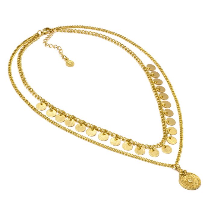 New COLLANA 2 FILI MONETE VESTOPAZZO