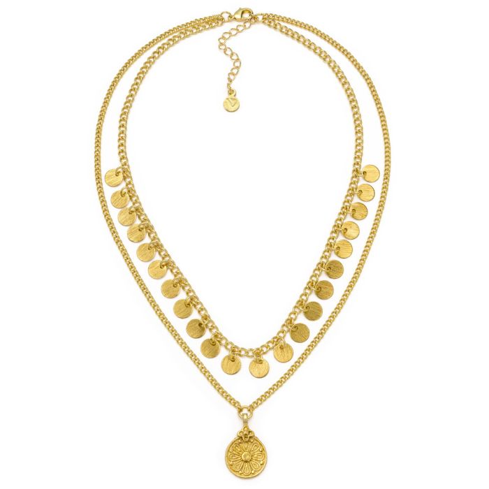 New COLLANA 2 FILI MONETE VESTOPAZZO