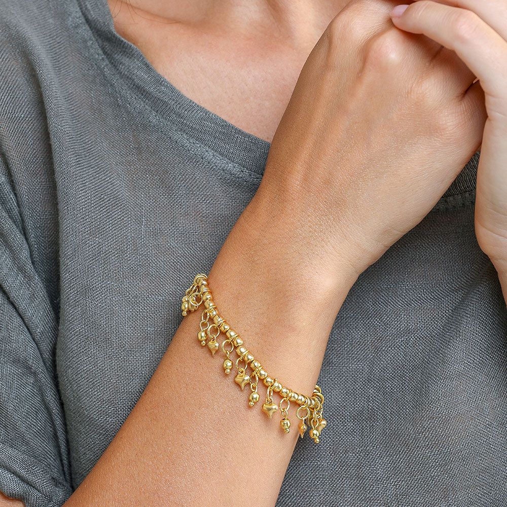 BRACCIALE ELASTICO MINI CUORI CIONDOLO